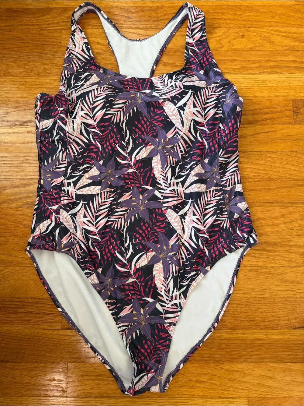 Nicole Miller Studio  Women’s One Piece Bathing Suit Racerback size 1X floral